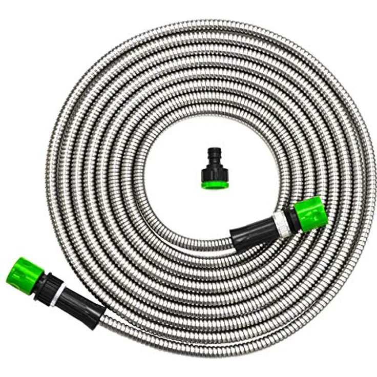 Eyepower 7,5 m Knickfreier Gartenschlauch Edelstahl Wasserschlauch Flex Metall Schlauch