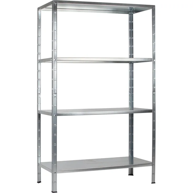 Schulte Regalwelt Lagerregal mit 4 PowerMAX-Fachböden, 190x100x40cm Regalsystem, Steckregal mit einfacher Montage ohne Verschrauben, Traglast je Boden bis zu 65 Kg (Gesamttraglast bis zu 260 Kg)