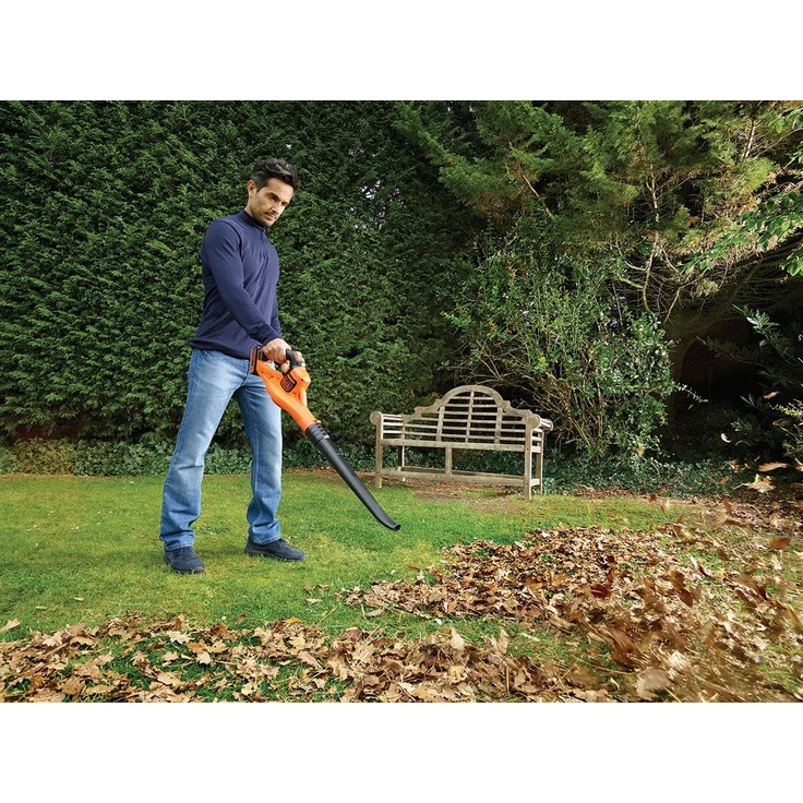 Black und Decker Akku Laubbläser GWC1820PC Gartenbläser inklusive Akku und Ladegerät Blasgerät mit 18V Lithium-Ionen-Akku und 2,0 Ah für lange Laufzeiten Bis zu 209km-h Blasgeschwindigkeit – Bild 7