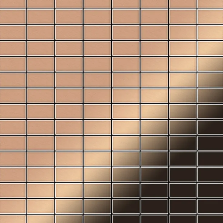 Mosaik Fliese massiv Metall Kupfer gewalzt in kupfer 1,6mm stark ALLOY Bauhaus-CM 1,05 m2