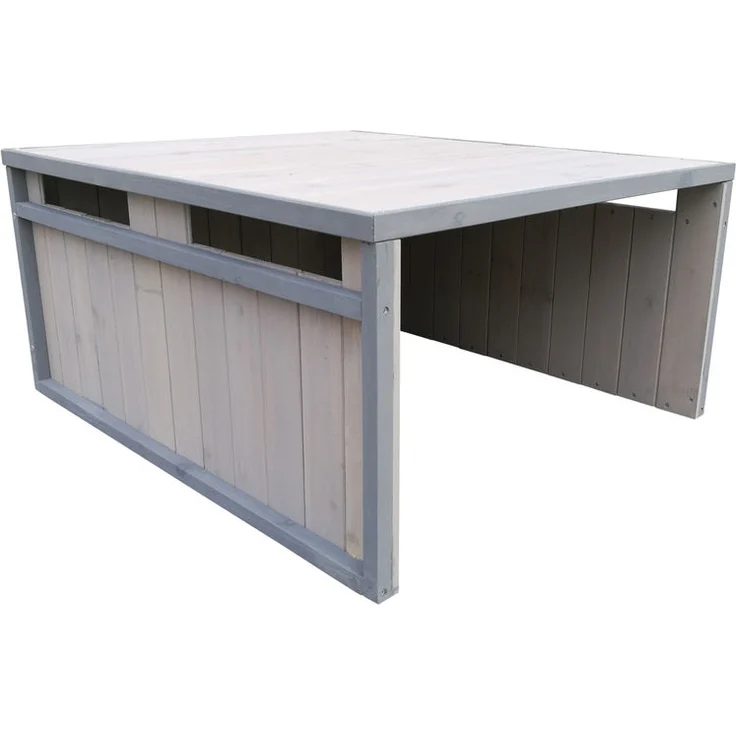 Wiltec - Mähroboter Holzgarage Flachdach Massivholz Unterstand Carport Grau 80x70x38cm