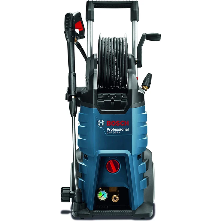 Bosch Professional Hochdruckreiniger GHP 5-75 X max. Druck 185 bar, 2.600 Watt, inkl. Bosch-Pistole, Rotordüse, verstellbare 3-in-1-Lanze mit integrierter Schlauchtrommel – Bild 2