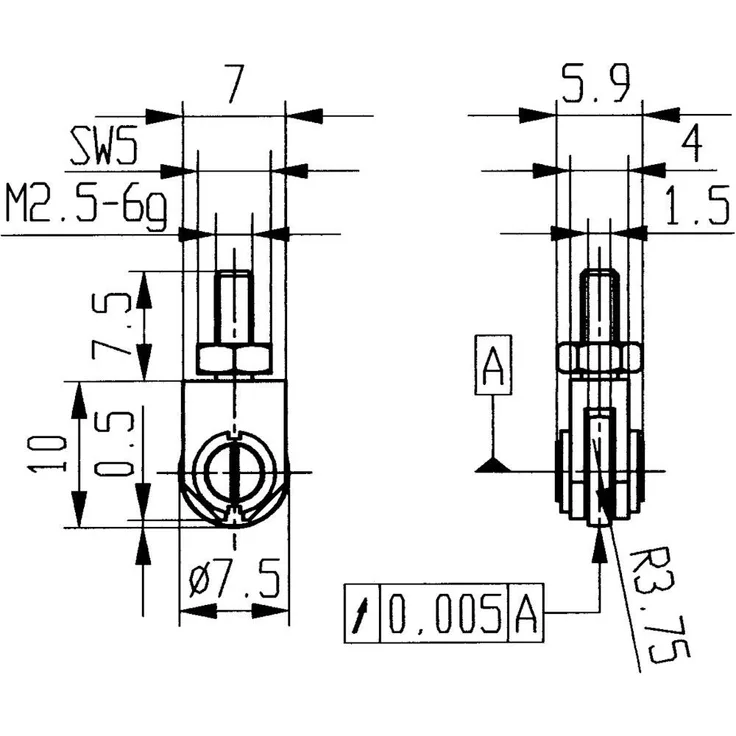 Käfer Messeinsatz Stahl Abb.22/ 7,5mm