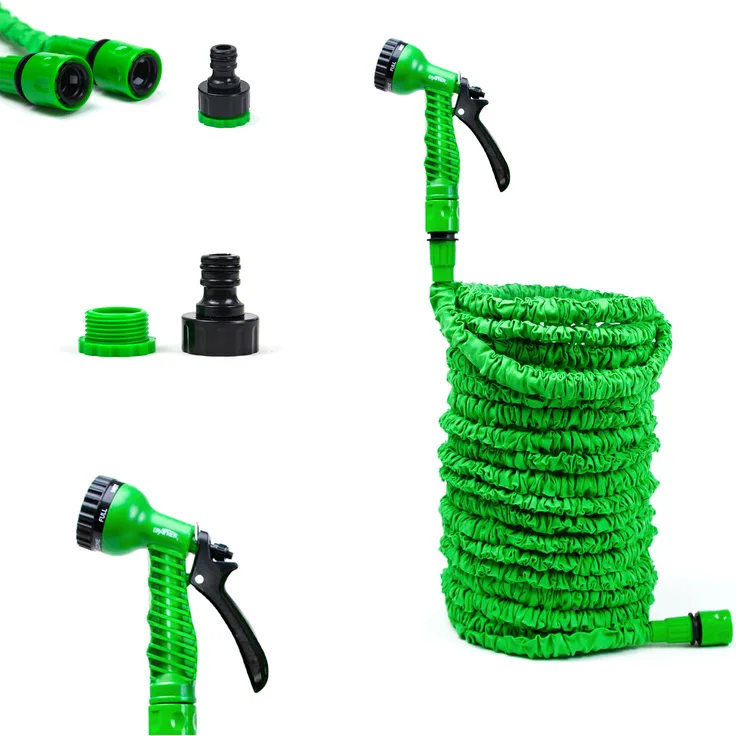 Grafner Flexibler 1/2 Gartenschlauch inkl. 7 Funktionen Brause 15m