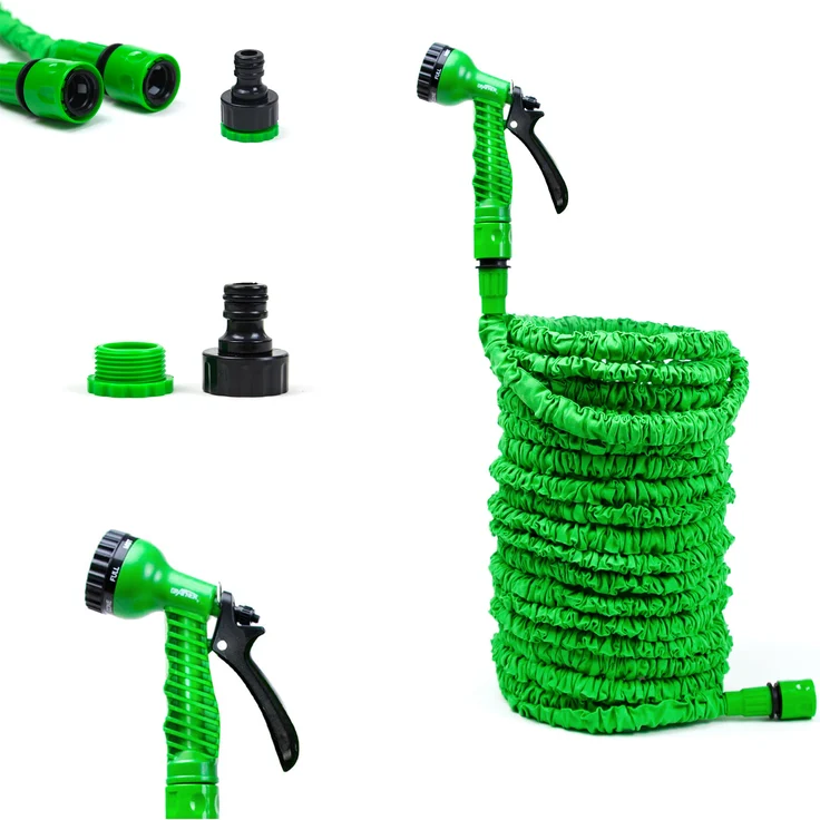 Grafner Flexibler 1/2 Gartenschlauch inkl. 7 Funktionen Brause 15m