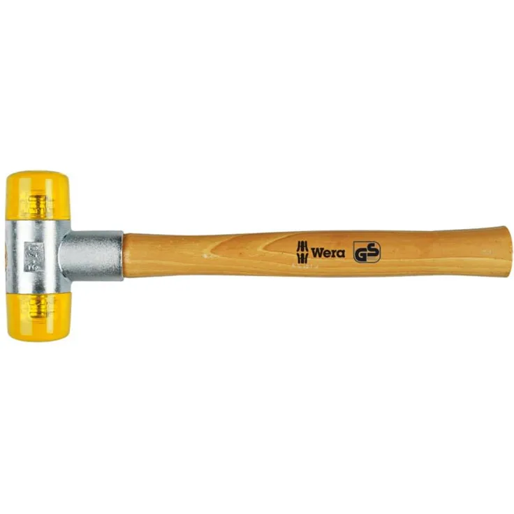 100 Schonhämmer mit Köpfen aus Cellidor, # 7 x 60 mm, Wera 05000035001