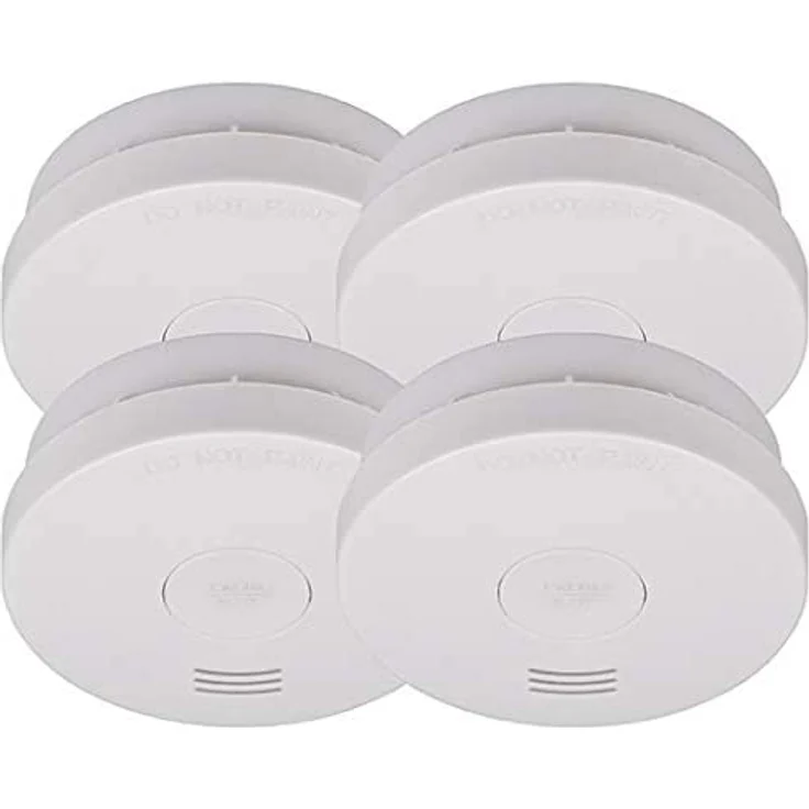 Brennenstuhl 1290050004 Rauchmelder Set, 4X RM L 3100 mit integrierter Batterie lange Laufzeit DIN EN 14604 weiß – Bild 1
