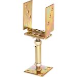 Alberts U-Pfostenträger | höhen- und breitenverstellbar und zum Aufschrauben | galvanisch gelb verzinkt | Breite 71 - 161 mm | Höhe 150 - 190 mm 
(218058)