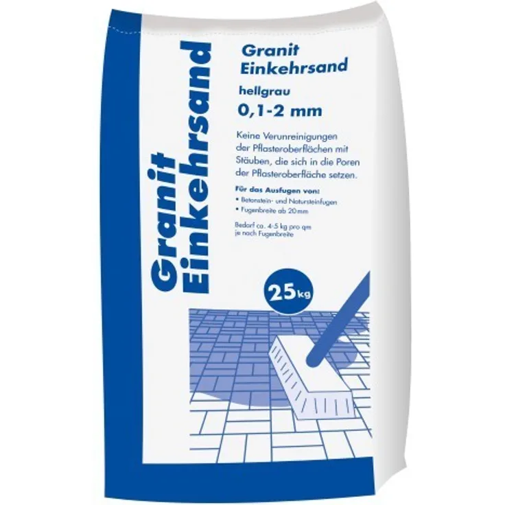 25kg Granit Einkehrsand hellgrau 0,1 2,0 mm