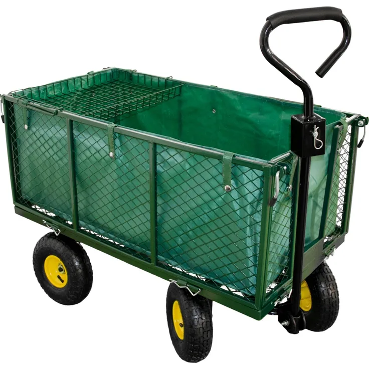 Georges Handwagen, Gartenwagen, Bollerwagen, Transportwagen bis 550Kg belastbar - Luftbereifung - herausnehmbare Innenplane