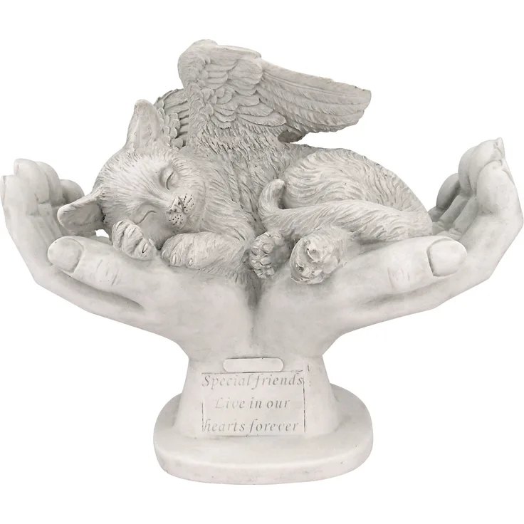 Design Toscano In Gottes Händen, Katzengrabfigur