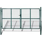 vidalXL Maschendrahtzaun Drahtzaun 289 x 175 cm 306 x 225 cm grün