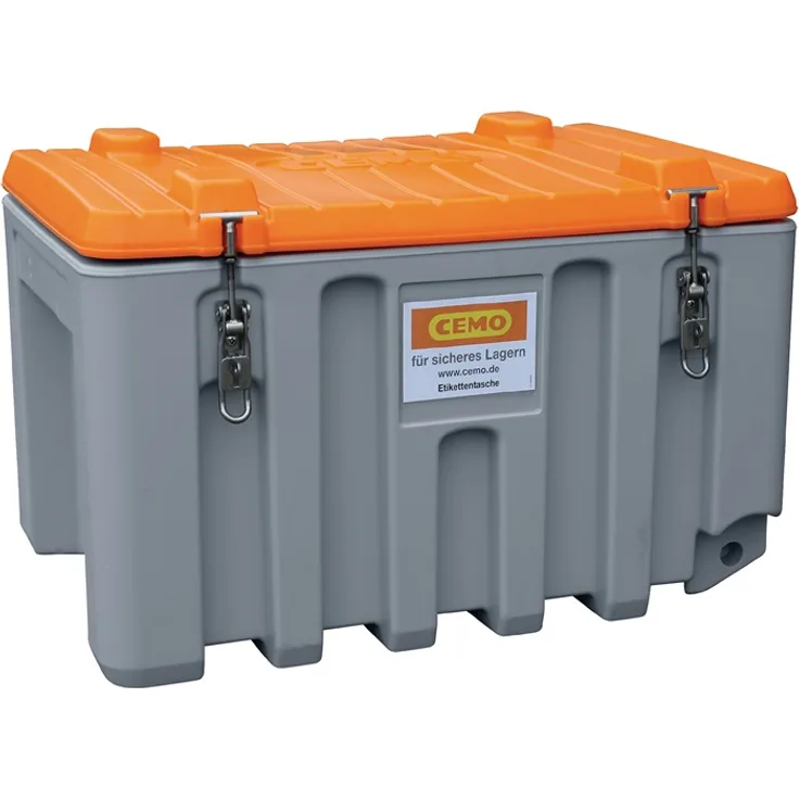 Werkzeugbox B800xT600xH530mm PE grau/orange 150l fahrbar