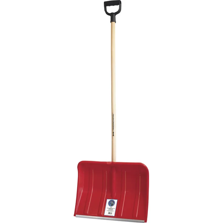 SHW Schneeschieber Kunststoff 40 cm mit Aluminium-Profilkante und Rundstiel 110 cm