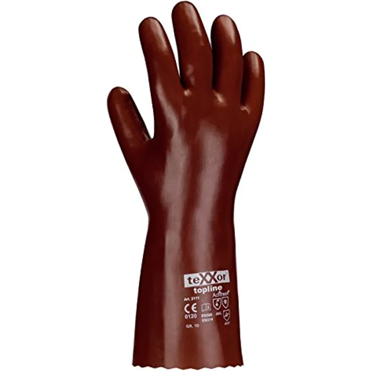 teXXor Chemikalienschutzhandschuhe PVC ROTBRAUN 2114