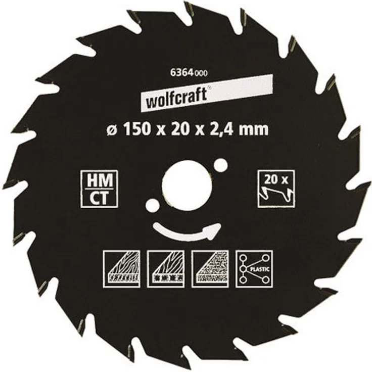 Wolfcraft Kreissäge-Blatt 127 X 12,75 18Z Hartmetall