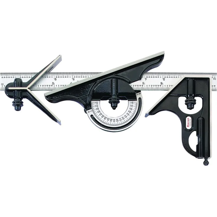 Starrett C434 12 4R Kombinationsset mit Anschlagswinkel, Zentrierkopf, Winkelmesser