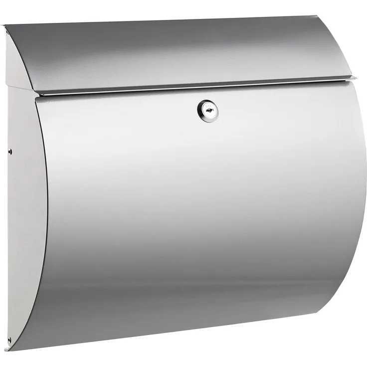 Alco 8607 Briefkasten aus Metall, ca. 37,5 x 33 x 12 cm, silber
