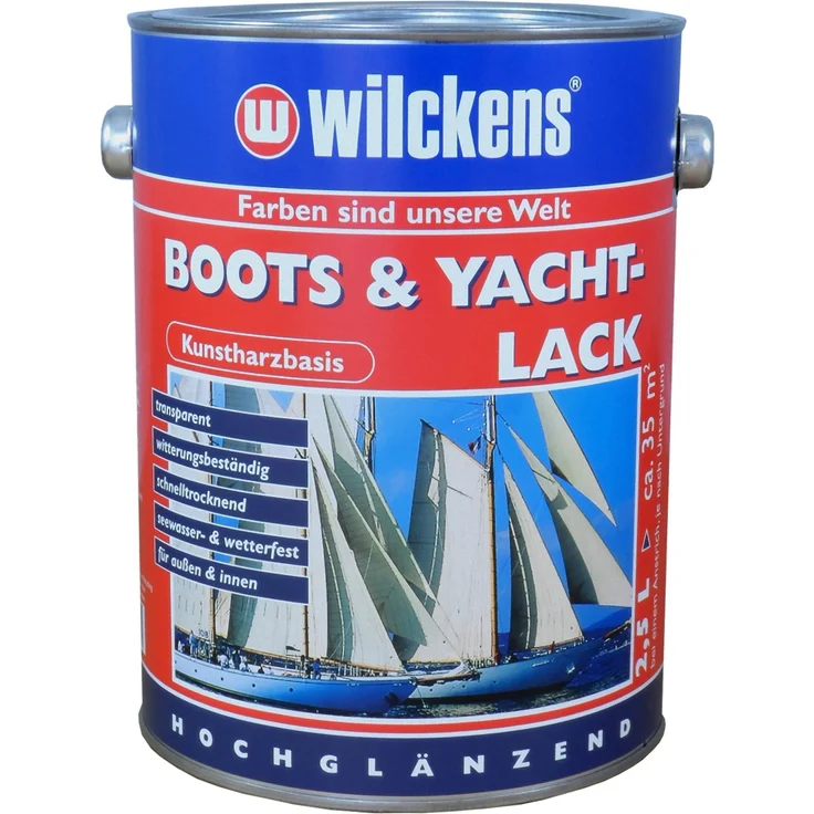 Wilckens - Wilckens 2,5l Bootslack Yachtlack Farblos Boot Holz Yacht Lack Klarlack - transparent – Bild 1