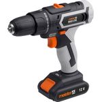 Meister Akkubohrschrauber 12 V, MAS12VL - Lithium-Ionen Akku - 2-Gang Getriebe - LED-Arbeitsleuchte - Schnellspannbohrfutter - Akkuschrauber - Bohrschrauber im Koffer - 5450680