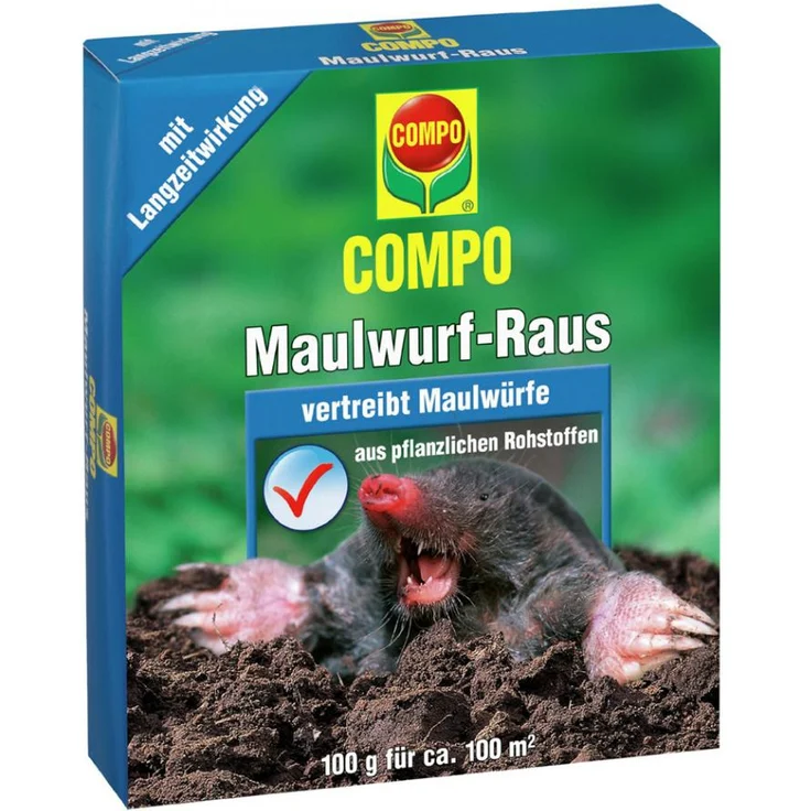 COMPO Maulwurf-Raus, 200 g Portionsbeutel Natürliches Vertreibe- und Fernhaltemittel gegen Maulwürfe, Mit Langzeitwirkung – Bild 1