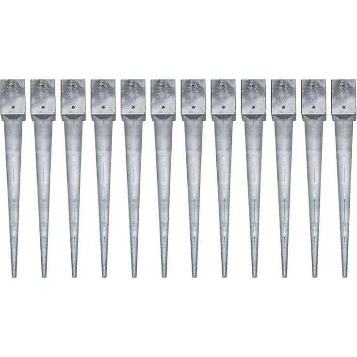 Einschlaghülse Erdanker 12x Bodenanker 91x91x750mm Einschlagbodenhülse Vierkant