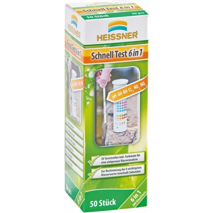 HEISSNER 6-in-1 Teich-Teststreifen 50 Stk.
