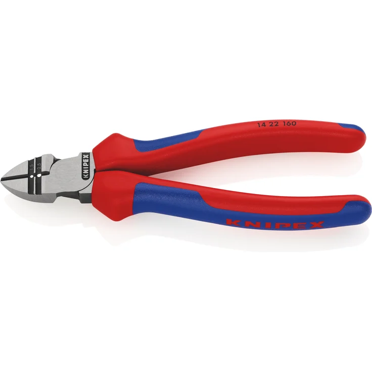 KNIPEX 14 22 160 Abisolier-Seitenschneider schwarz atramentiert mit Mehrkomponenten-Hüllen 160 mm – Bild 5