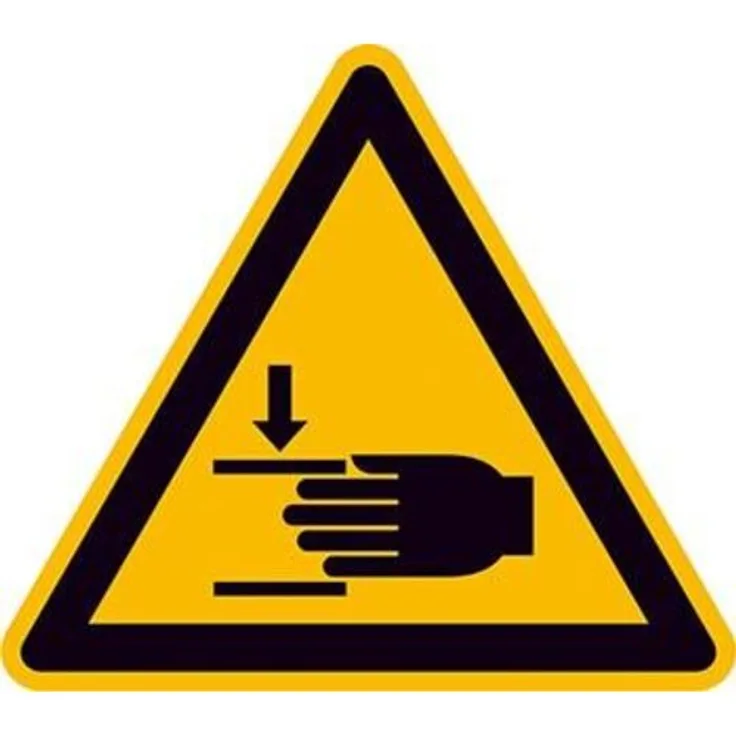 Warnschild Fol Handverletzung SL100mm