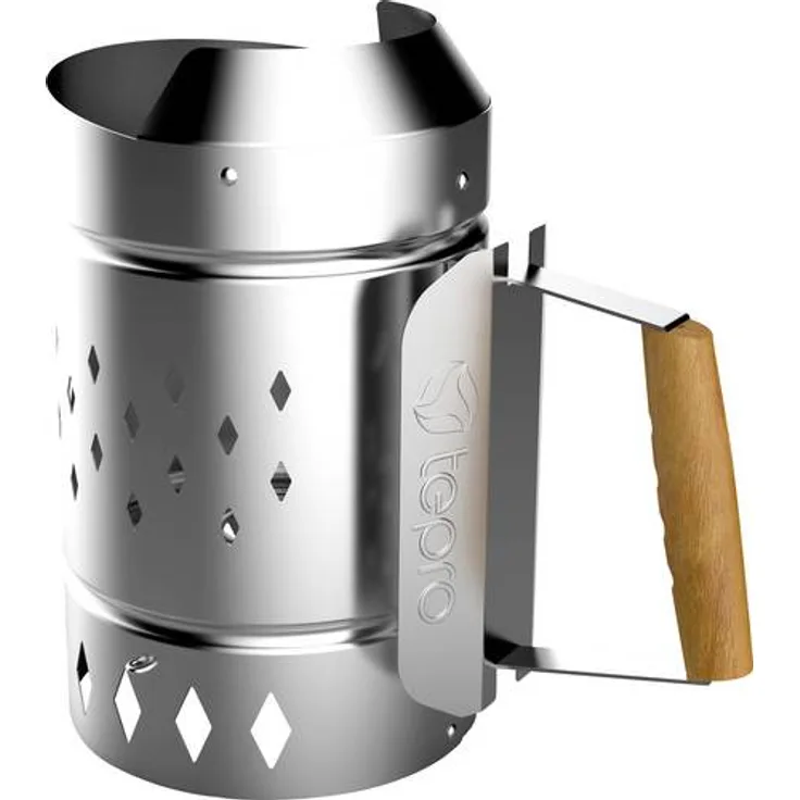 Tepro Garten Anzündkamin Silber, Braun