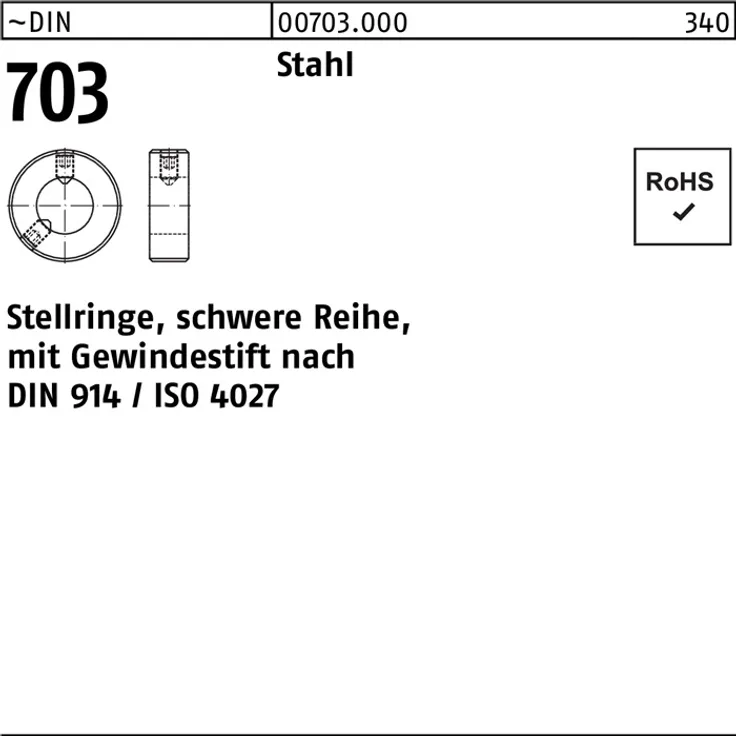 Reyher Stellring DIN 703 m.Gewindestift 80 x 125 x 32 Stahl schwere Reihe