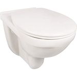 Villeroy & Boch O.novo Vita 4695R001, spülrandloses Wand-WC + 6 cm erhöht, barrierefreie Toilette mit Sitzkomfort, Tiefspüler in Weiß, Hänge-WC aus Sanitär-Keramik, behindertengerechtes WC