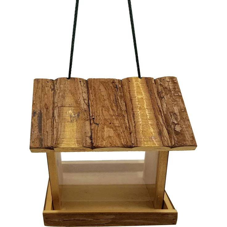 Dehner Natura Wildvogel-Futterhaus Arizona, ca. 21 x 21 x 17 cm, Tannenholz, braun