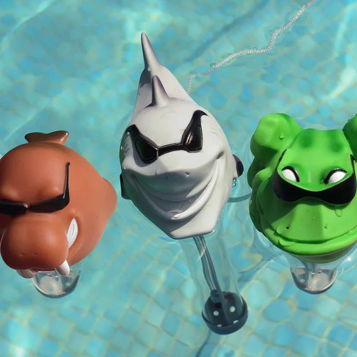 Höfer Hai Pool Schwimmthermometer mit lustigem Tiermotiv