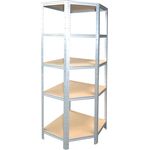 HOME Eckregal 180x90x60 cm verzinkt mit 5 Böden - Steckregal für unsere 60 Tiefen - Shelfplaza