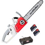 IKRA Akku Kettensäge ICC 2-2035 inkl. 2x Akku & Doppel-Schnellladegerät, Schnittlänge 34,5cm