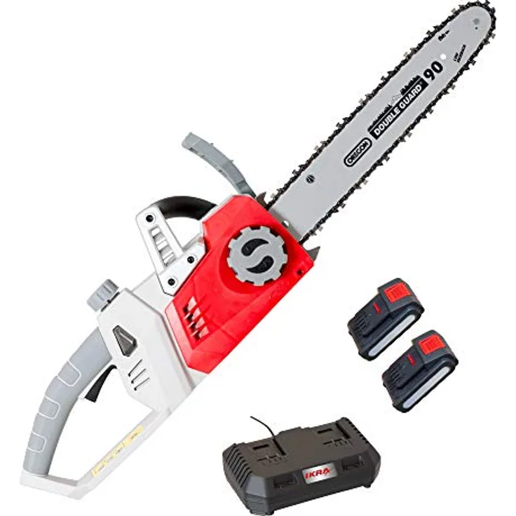IKRA Akku Kettensäge ICC 2-2035 inkl. 2x Akku & Doppel-Schnellladegerät, Schnittlänge 34,5cm