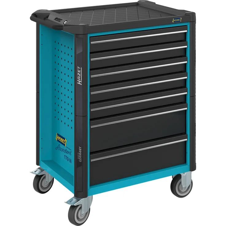 Hazet Werkstattwagen Assistent Schubladen flach: 7x77x522x398 mm, Schubladen hoch: 1x162x522x398 mm (179N-8)