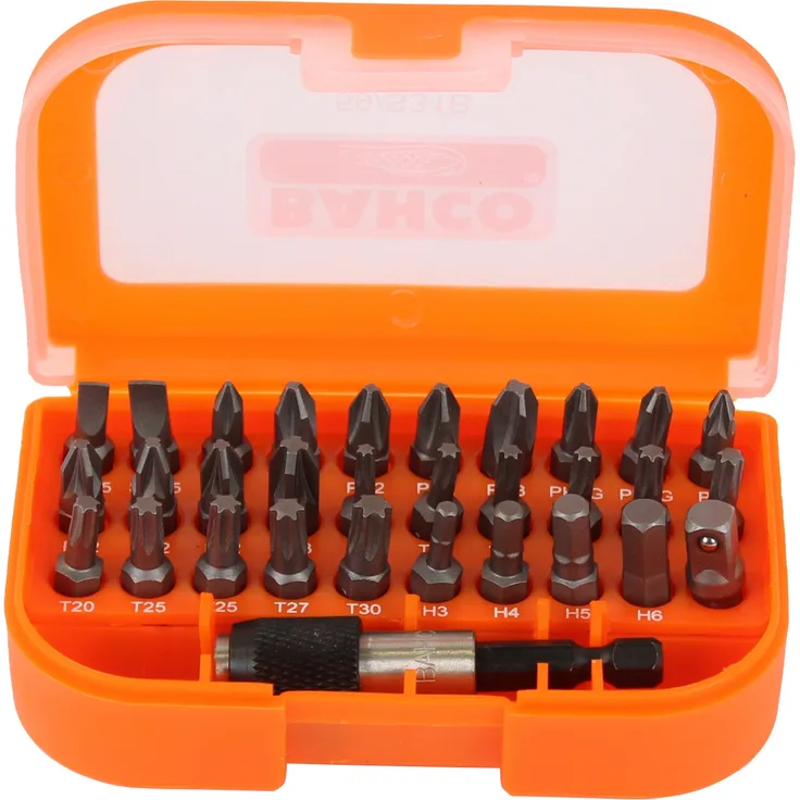 Bitsatz, 31-teilig, Schlitz, PH, PZ, TORX, HEX