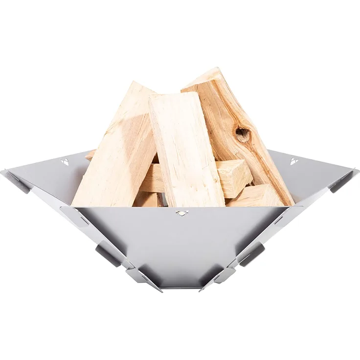 FENNEK Hexagon - Feuerschale zum Stecken aus Edelstahl - 59x50x18,5cm