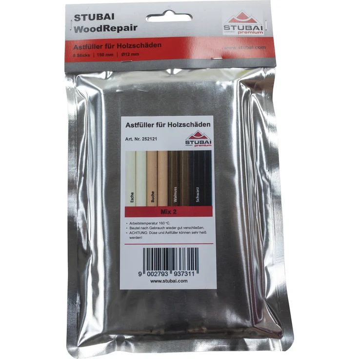 Stubai WoodRepair Kompakt-Beutel Mix 2, 8 Sticks Astfüller Holzreparatur Holz – Bild 1