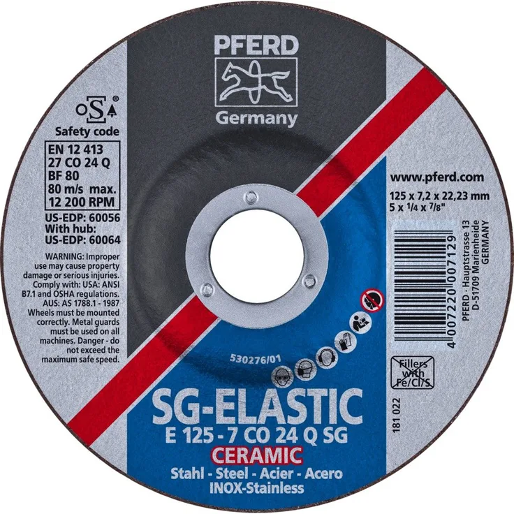 Pferd 62212300 Schruppscheiben E 125-7 Co24 Q Sg, 1 V