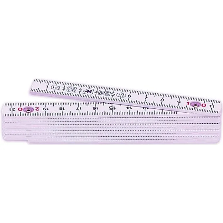 Metrica 19043 Glasfaser-Massstab 1 m, rote Dezimalen