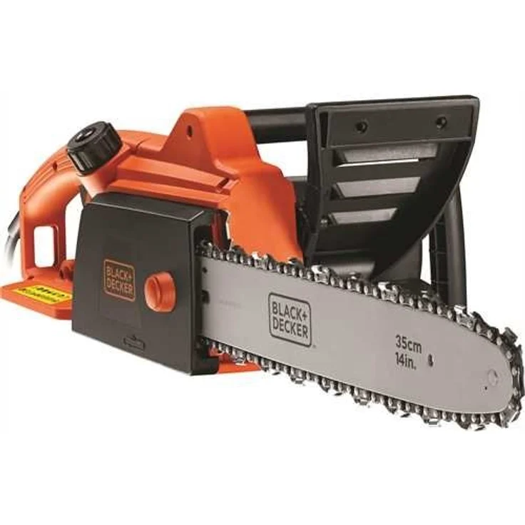 Black+Decker Elektro-Kettensäge CS1835 Motorsäge - 1800W, 35 cm Schwertlänge 12.5m-s Kettengeschwindigkeit, rückschlagarm, Kettenbremse schwarz orange – Bild 1