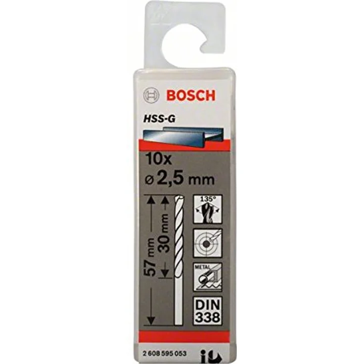 Bosch Professional Metallbohrer HSS-G geschliffen (10 Stück, Ø 2,5 mm) - Preisvergleich – Bild 1
