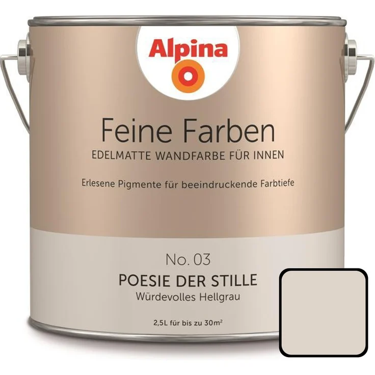 Alpina Feine Farbe No. 03 2,5 l, würdevolles hellgrau, Poesie der Stille – Bild 1