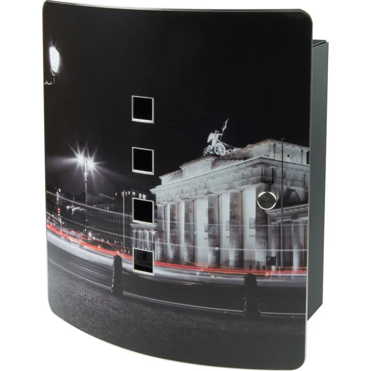 BURG-WÄCHTER 38970 6204-10 Ni Berlin Nacht Motivschlüsselbox, Schwarz-Edelstahl