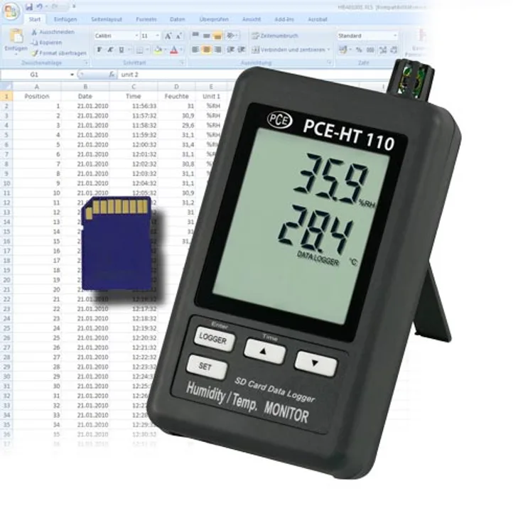 PCE Instruments Temperatur- Feuchtedatenlogger PCE-HT110
