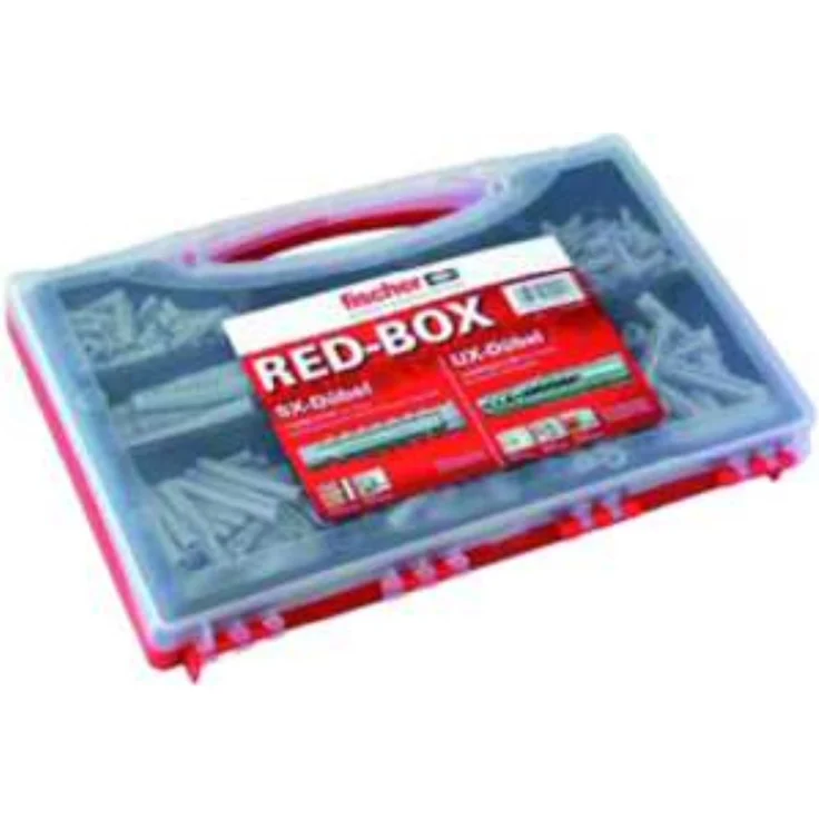 fischer 040991 Sortimentsbox RED-Box mit Universaldübel UX und Spreizdübel SX-Für zahlreiche Baustoffe und vielfältige Anwendungen-290 Teile-Art-Nr. 40991 - Preisvergleich – Bild 1