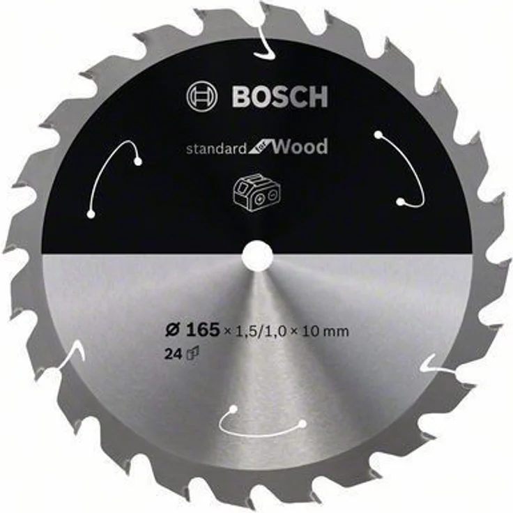 Bosch Professional Kreissägeblatt Standard for Wood (Holz, 165 x 10 x 1,5 mm, 24 Zähne, Zubehör Akku Kreissäge) – Bild 1